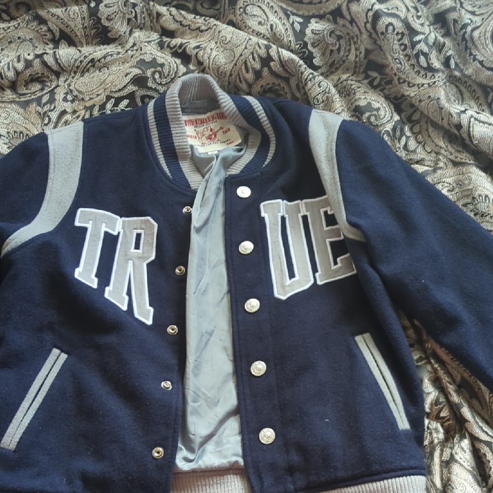 True Religion Kids Jacket in Navy and Gray